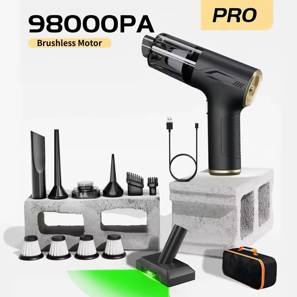 CENRR Pro Mini Cordless Car Vacuum & Air Blower – 98,000PA High-Power Handheld Cleaner